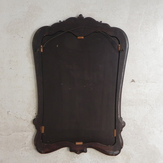 Image 1 of Miroir romantique avec verre poli dans un cadre en noyer, 1942