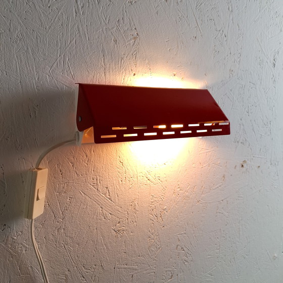 Image 1 of Lampada da parete vintage G&G in metallo, rossa/bianca, anni '80