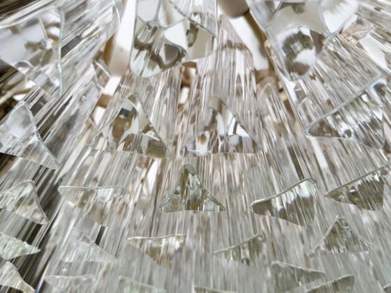 Image 1 of Weelderige kroonluchter van Paolo Venini voor Vivarini, Muranoglas/Prismaglas, Italië, jaren 70, op maat gemaakt