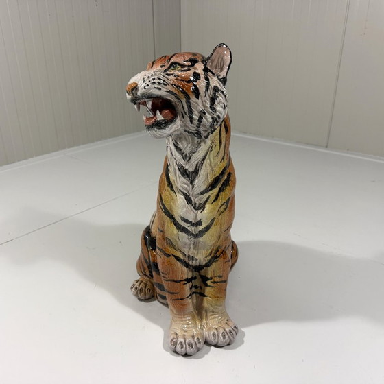 Grande Tigre in Ceramica Italia Anni '70 – Oggetti decorativi (photo 3 of 14)