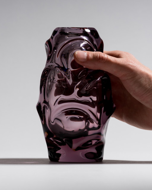 Vase en verre sculptural de Jan Beránek pour Škrdlovice, 1950s, Mid-Century Modern
