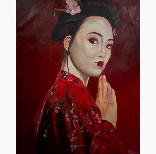 Study of a Geisha (2026) – schilderijen tekeningen, Canvas (photo 2 of 5)
