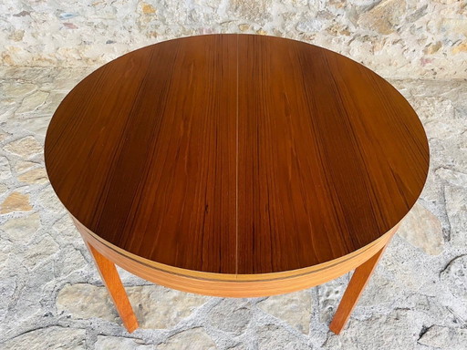 Mid-Century Extendable Teak Dining Table with Butterfly Leaf, By Van Pelt, 1960s
