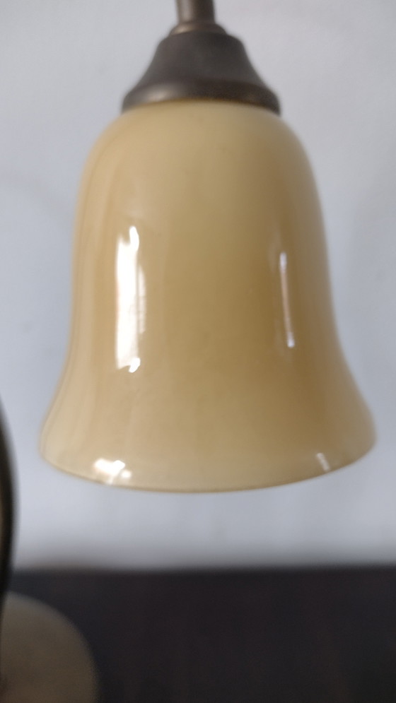 Image 1 of Handcrafted vintage table lamp - Jozé ten Have v.o.f. - with double arm and glass chalices