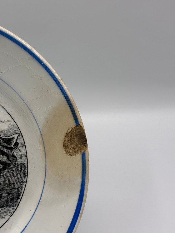 Antique speaking plate Clairfontaine 19th Century – The Merry Refrains No. 19 – Faro and Ambick – Crockery (photo 2 of 5)