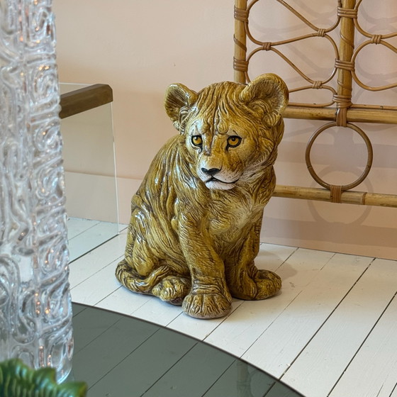 Image 1 of Lionceau en terre cuite fabriqué en Italie