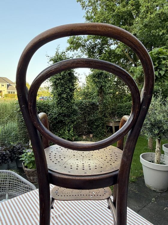 Image 1 of Preciosa trona antigua Thonet (modelo n.º 1) – Años 1895-1910 – ¡Doble marca!