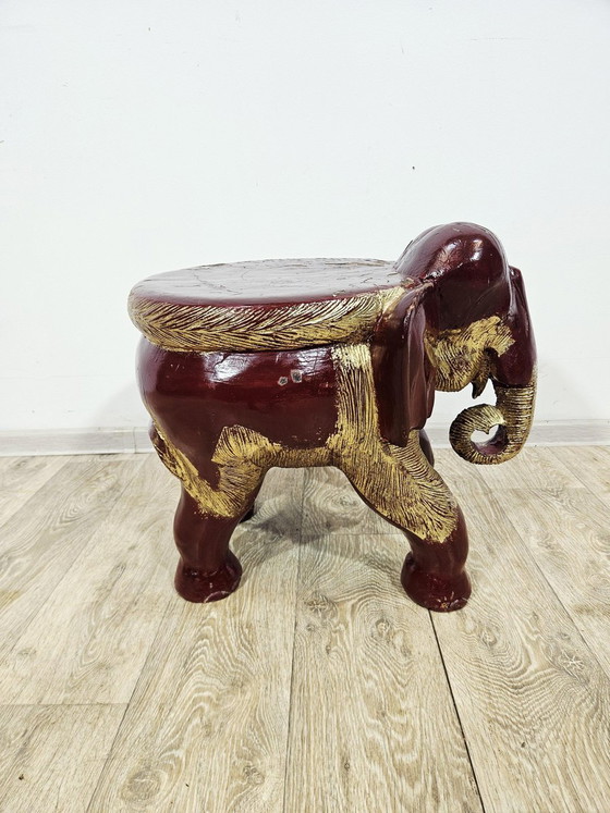 Taburete auxiliar de elefante antiguo, siglo XIX (photo 3 of 15)