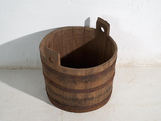 Barile in legno antico con cerchi in ferro – Europa Centrale, circa 1920 – Oggetti decorativi, Wood, Iron (photo 34 of 40)