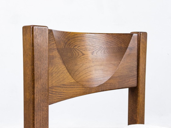 Image 1 of Brutalist Smoked Oak Dining Chairs, 1970s Set of 6
