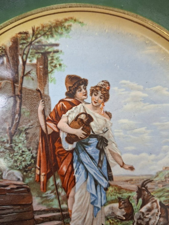 Image 1 of Piatto da parete in porcellana con scena di fattoria 23,5 cm