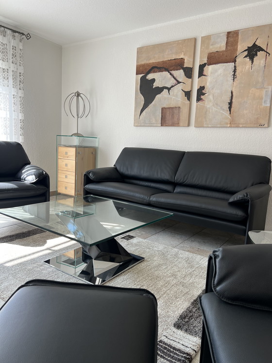 Image 1 of Leolux Bora-Beta Leder senso schwarz Sitzgruppe neuwertig