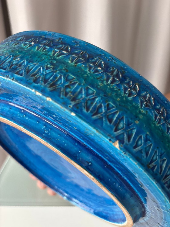 Ceramic bowl, blue, Bitossi, Vintage (photo 11 of 12)