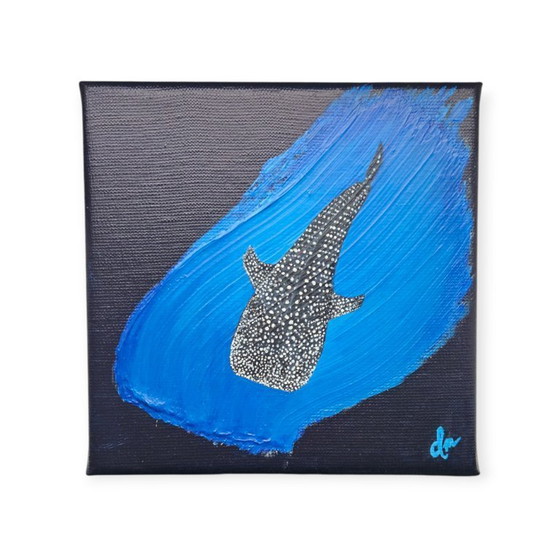 Image 1 of Handmade acrylic painting whale shark