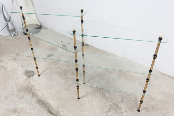 Image 1 of Étagère Présentoir Boulangerie Vitrine de Magasin en Verre et Laiton 1950