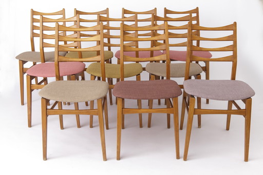 Set van 10 vintage stoelen uit de jaren 1960 - Mid Century Duits ontwerp