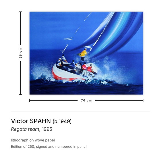 Image 1 of Litografia firmata da Victor SPAHN, squadra della Regata, 1995.