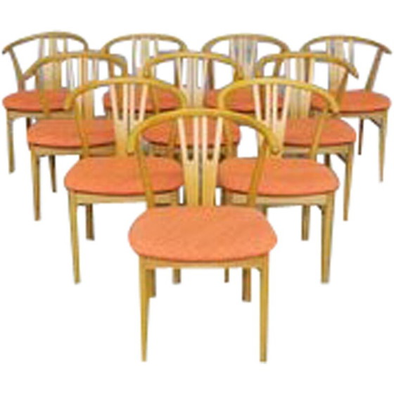 Image 1 of Set of 11 vintage oakwood and bentwood dining chairs, 1990s