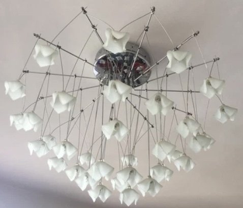 Image 1 of Lucciole cascade kroonluchter van MetalSpot, Italië, chroom en matglas