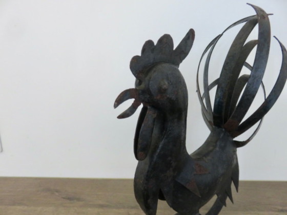 Image 1 of Scultura in metallo "Il Gallo" nello stile di Jean Touret e Michel Anasse, circa 1960.
