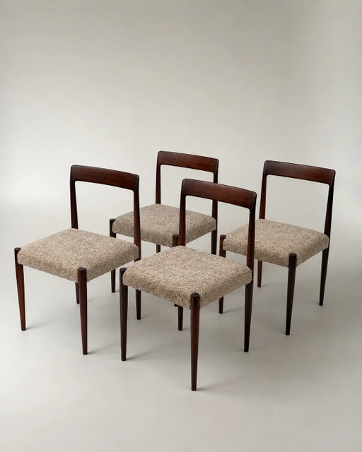 Set of 4 vintage Lübke rosewood dining chairs