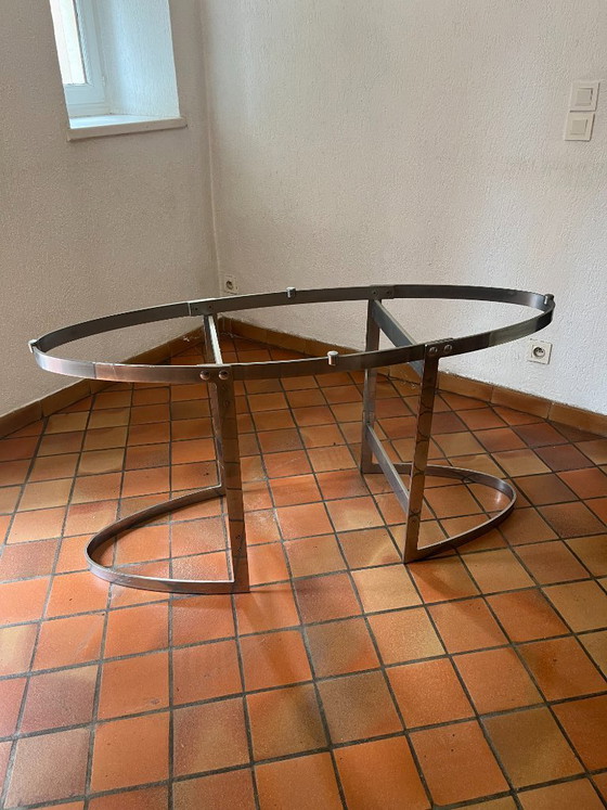 Image 1 of Ovale marmeren tafel van Vittorio INTROINI Uitgever Fratelli Saporiti Italië 1970 