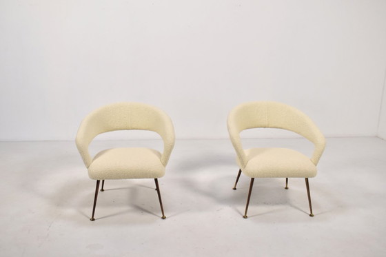 Image 1 of Paar DU 55 fauteuils van Gastone Rinaldi voor RIMA, Italië 1950