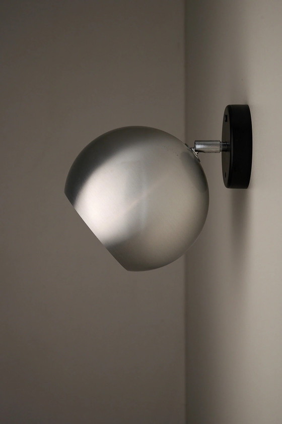Set of 2 Hoffmeister Directional Aluminum Eyeball Lamps, Germany, Wall lights, Aluminium, Metal, Black (photo 4 of 10)