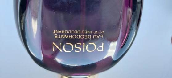 Image 1 of Flacone vuoto vintage di Christian Dior Poison da 100 ml (giugno 1988) - Eau Deodorante, codice lotto 8T286