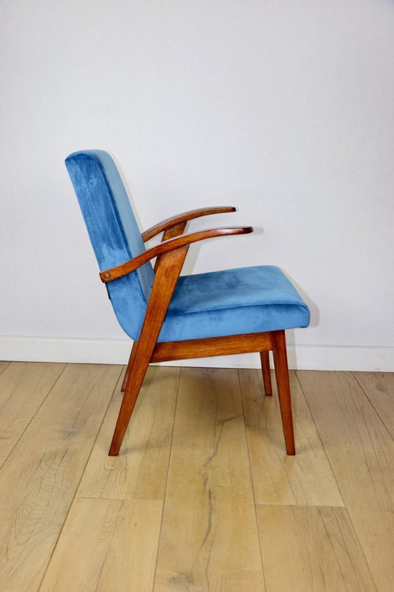Image 1 of Vintage armchair 300-123, design by M. Puchała, blue sea - 2 pieces available
