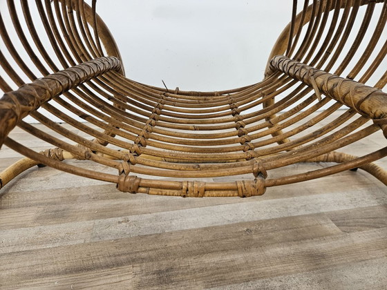 Rattan-Couchtisch, Gartentische, Braun, Vintage (Foto 8 von 10)