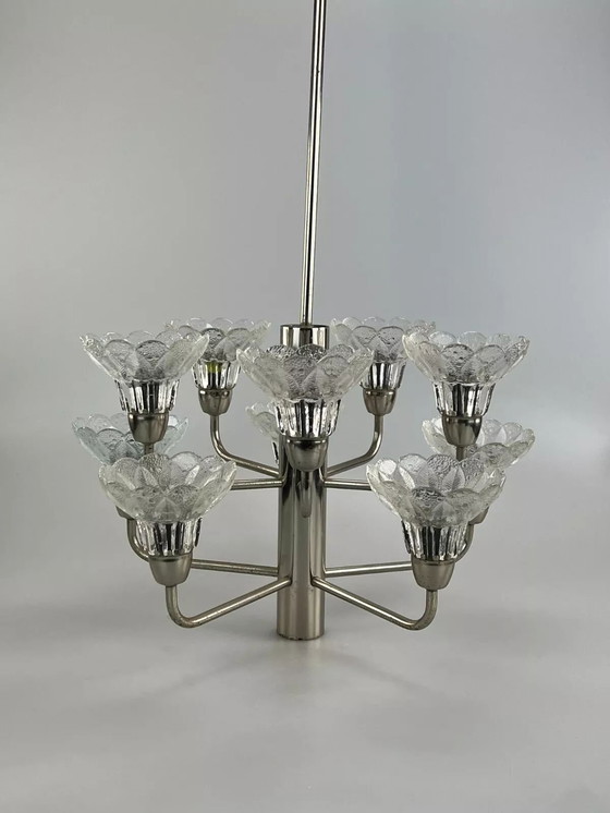 Image 1 of 60s 70s lamp plafondlamp kroonluchter kroonluchter glas space age