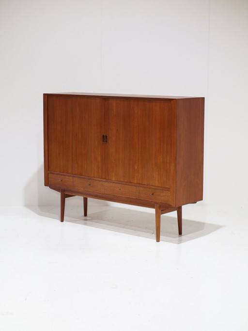 Credenza Arne Vodder 54 Tambour Sibast Teak Danese anni '60 – high boards, Wood, Vintage
