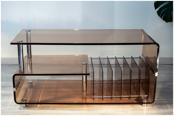 Image 1 of Console / Coffee table / Hi-Fi TV stand, Plexiglas, Michel Dumas for Roche Bobois 1970