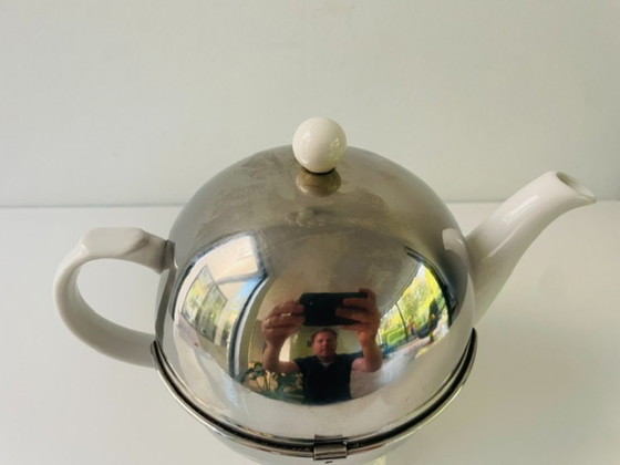 Image 1 of Servizio da tè/caffè vintage – ceramica e acciaio inossidabile – 3 pezzi