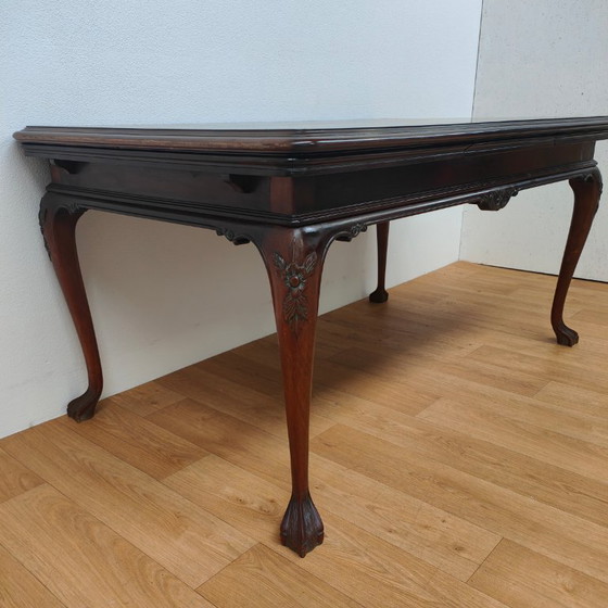 Image 1 of Tavolo da pranzo Chippendale vintage, tavolo da sala da pranzo, tavolo allungabile