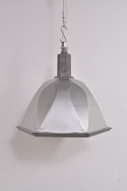 Industrial design aluminum factory lamp 1950s