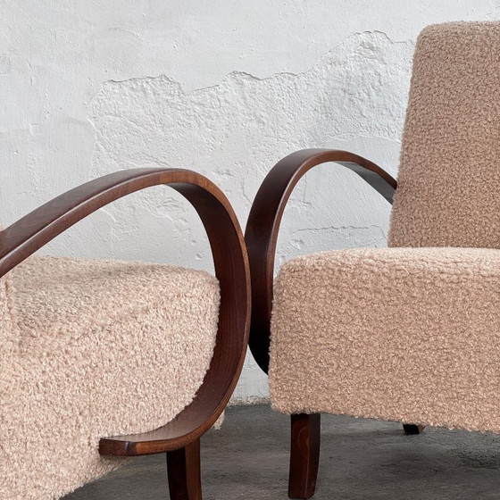 Image 1 of Pair of Halabala H-410 Armchairs, Fully Restored, 1930s