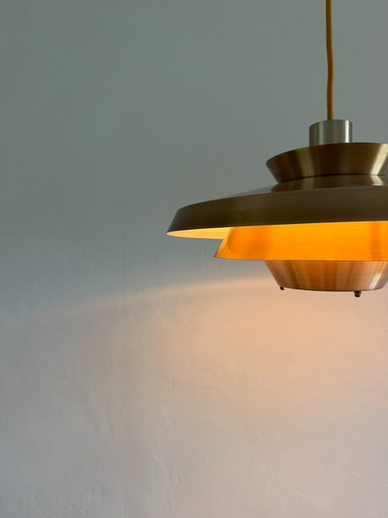 Lampada a sospensione vintage danese in rame - lampada multistrato, Danish design, Lampade a sospensione (foto 2 di 9)