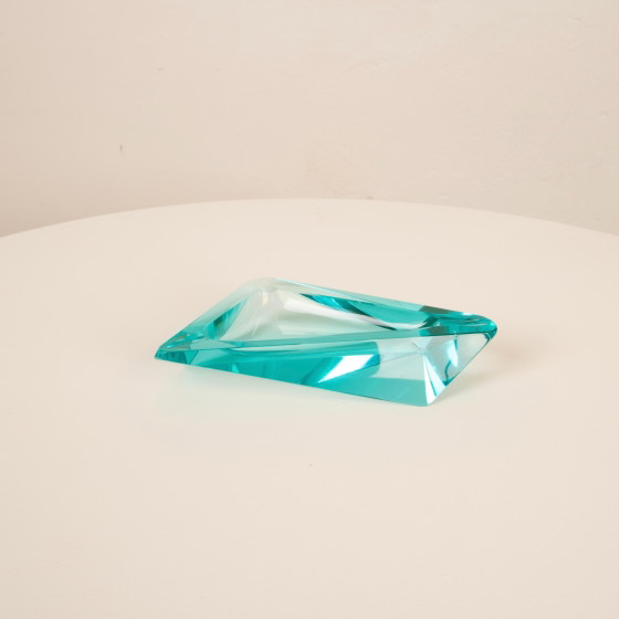 Blauwe kristallen asbak Fontana Arte Stijl, Italië 1970 – Ingrand, Tafelaccessoires, Crystal (photo 20 of 26)