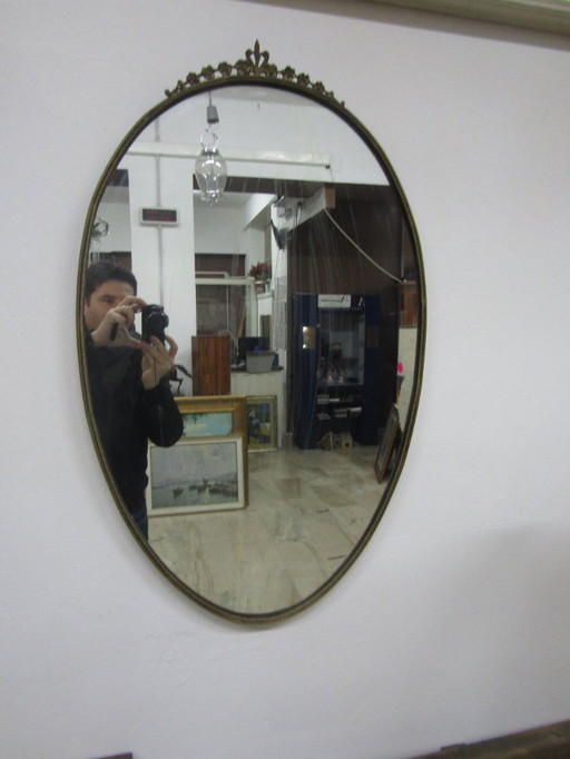 Espejo de latón estilo Gio Ponti