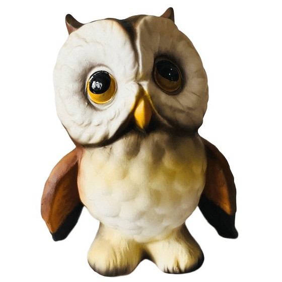 Image 1 of Vintage hand-painted German Owl figurine miniature Royal Präsente 1980s