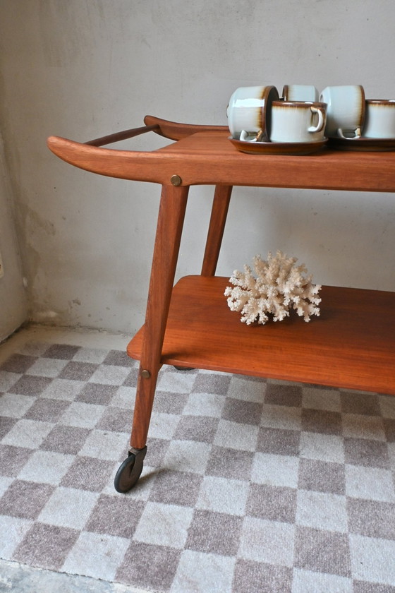 Image 1 of Vintage Teak Barcart Met Tijdschriftvak