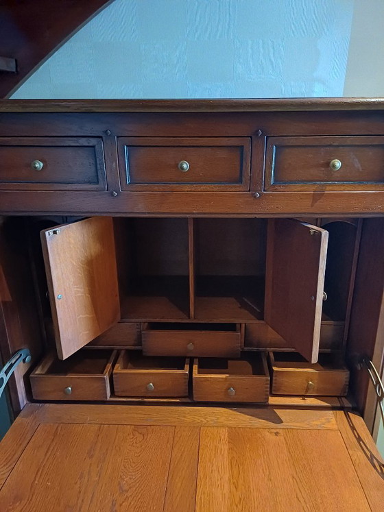 Image 1 of Cherry wood secretary desk with drawers
