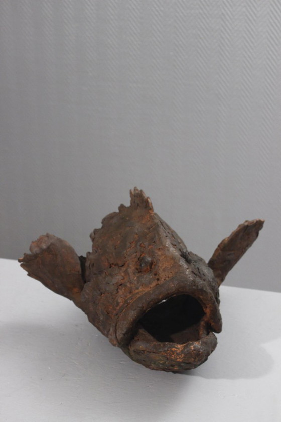 Image 1 of Philippe Conficconi (1962-2019) Large terracotta grouper animal sculpture