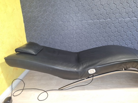 Image 1 of KOINOR Jonas designer recliner in black leather, electric with battery, including neck pillow