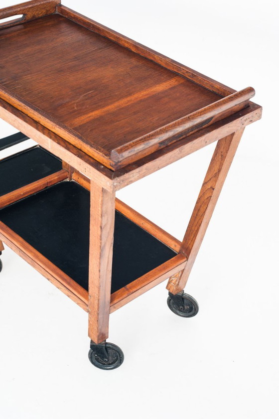 Carrello bar vintage in rovere con vassoio rimovibile. Francia, anni '50. – Carrelli bar, Wood (photo 9 of 13)
