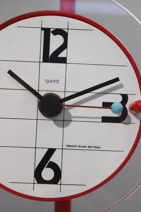 Image 1 of Pendule horloge design post-moderniste Memphis Iriam Bettera Italie 1980s