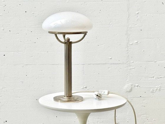 Image 1 of Nickel table lamps with opal shades by Adolf Loos for Villa Steiner