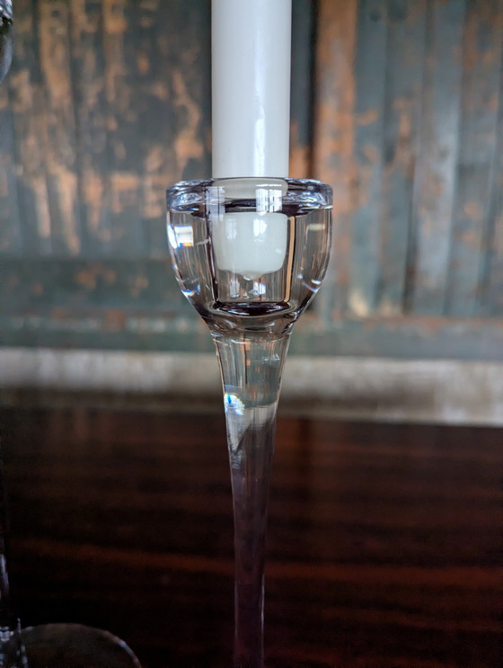 Image 1 of Set of 2 glass IKEA Blomster candlesticks